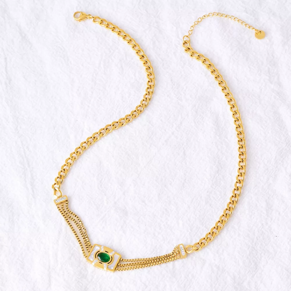 18K Gold-Plated Geometric Necklace
