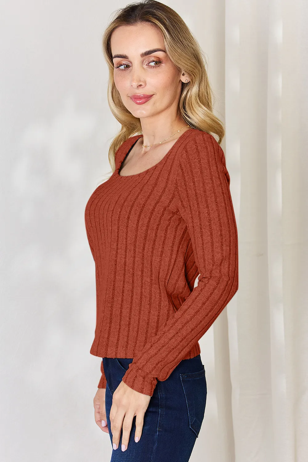 Full Size Ribbed Long Sleeve T-Shirt, image 22