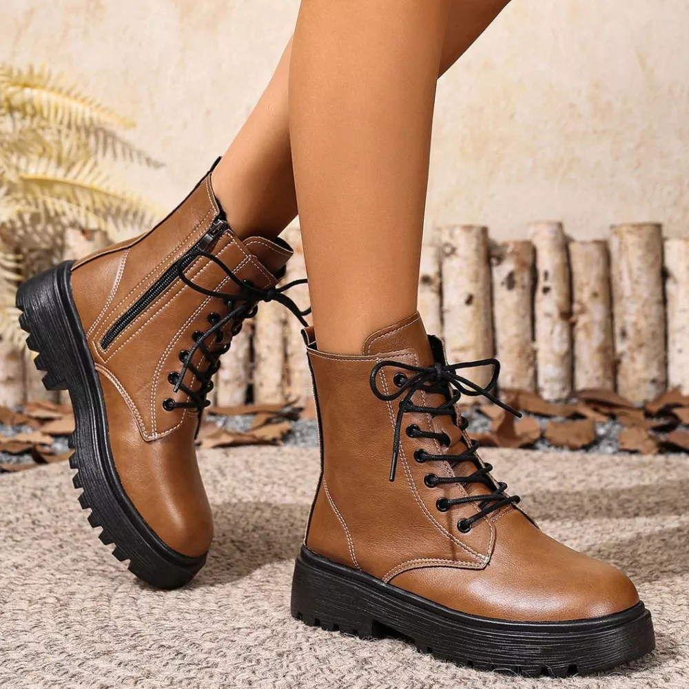 Round Toe Block Heels Boots, image 14