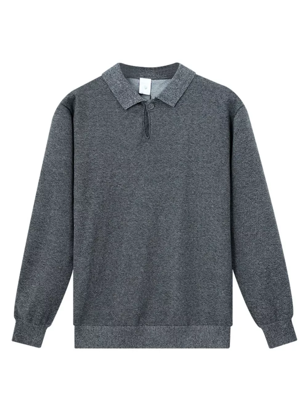 Men's Plus Size Polo Collar Long Sleeve Sweater, image 5