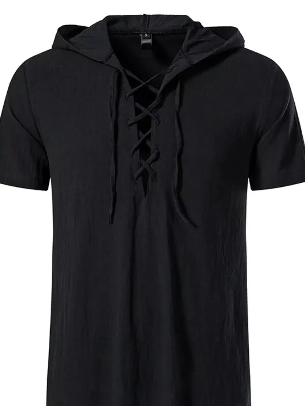 Men's Casual Lace-Up Hooded Top