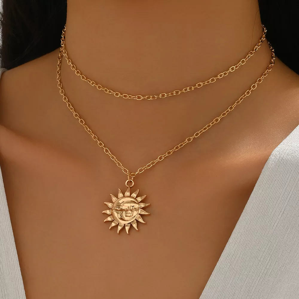 18K Gold-Plated Sunburst Pendant Necklace, image 6