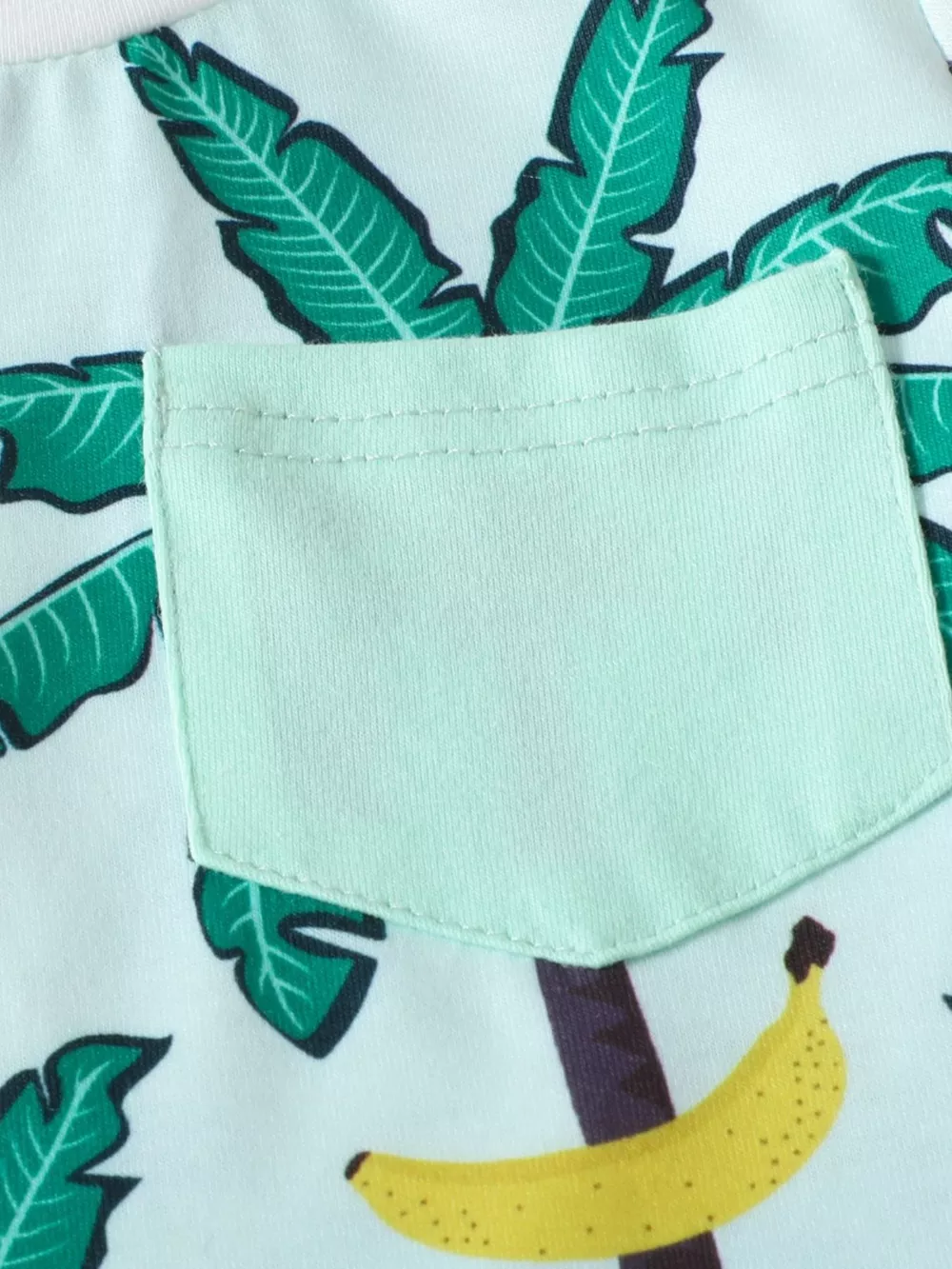 Children's Tropical Banana Print Casual Tee and Shorts Set, image 4