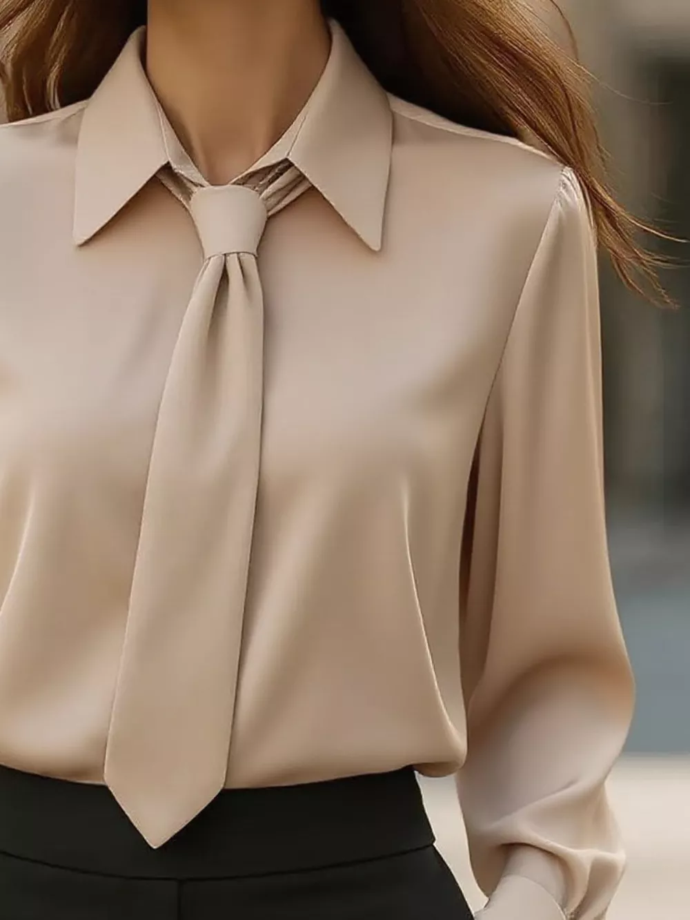 Collared Neck Long Sleeve Blouse, image 11