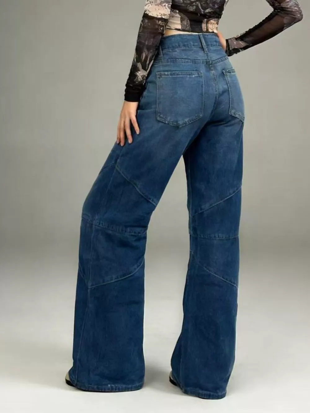 Vintage Wash Wide Leg Jeans, image 10