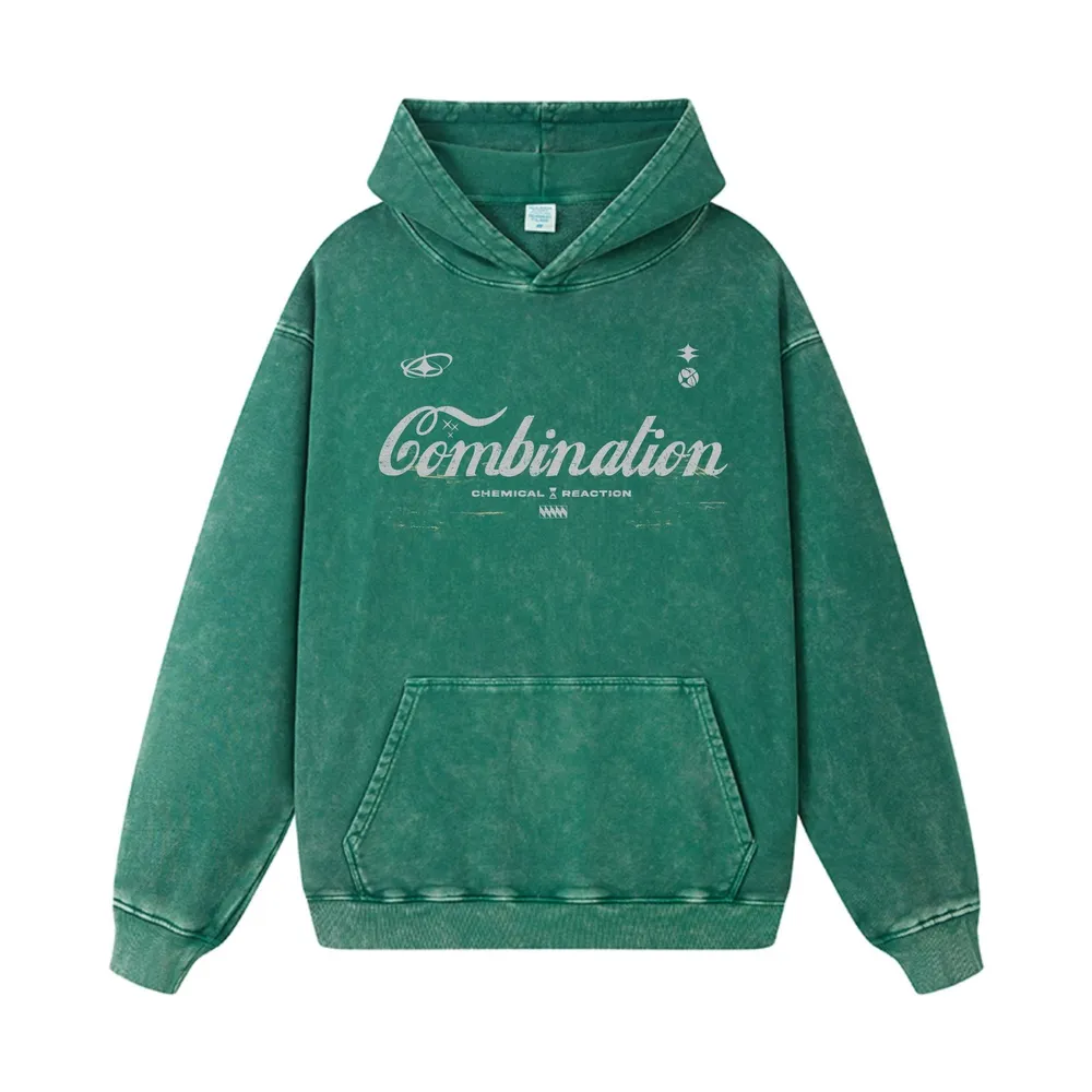 Men's Letter Washed Kangaroo Pocket Hoodie, image 5