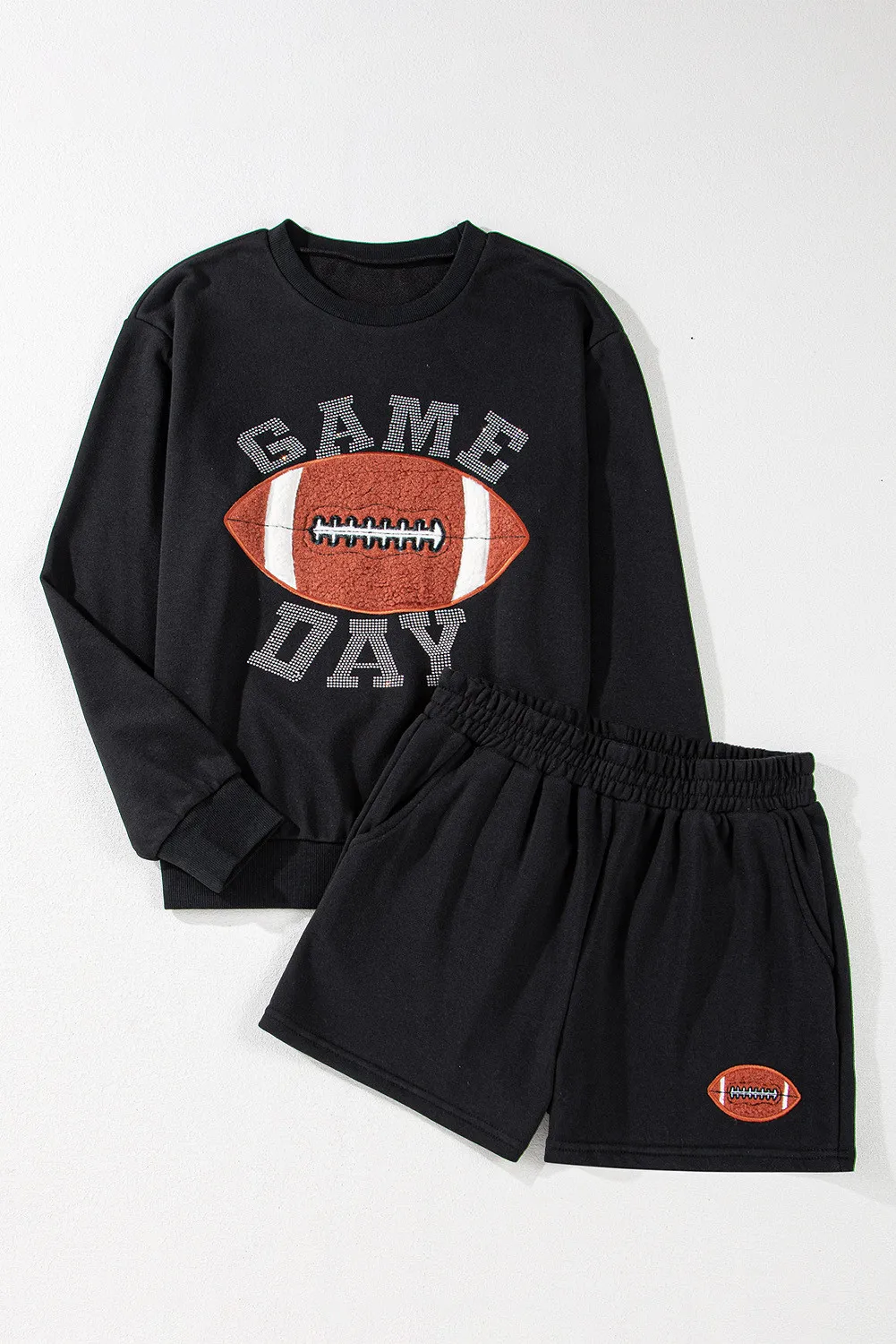 GAME DAY Football Round Neck Long Sleeve Top and Shorts Set, image 6