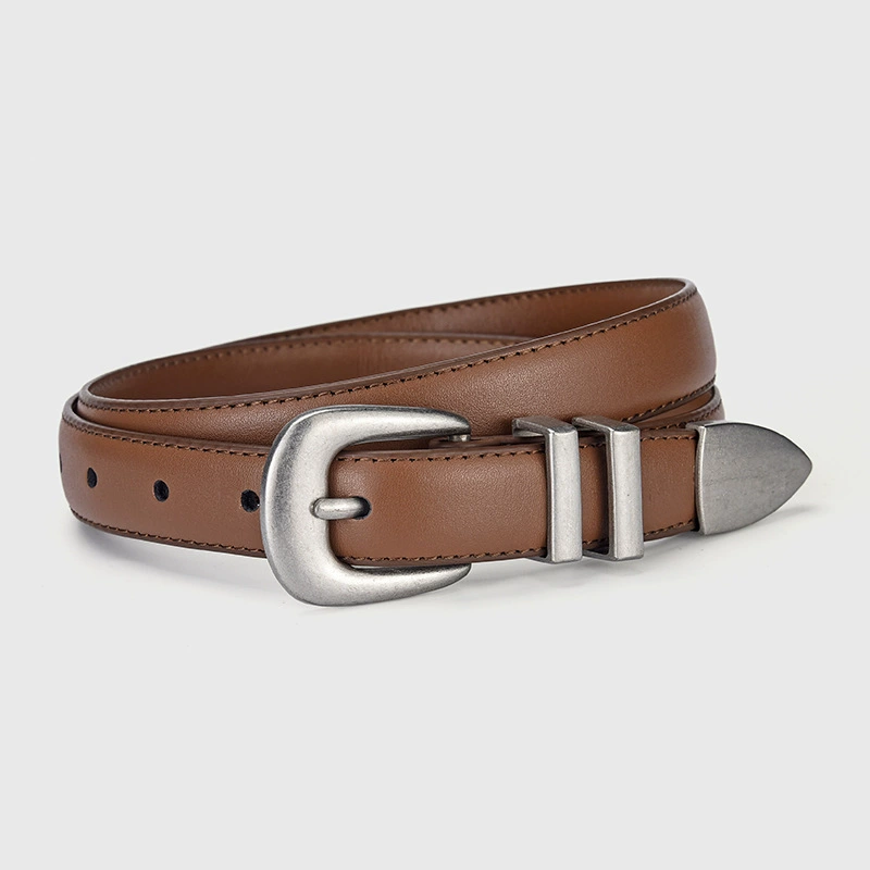 Classic Leather Belt with Buckle, image 4