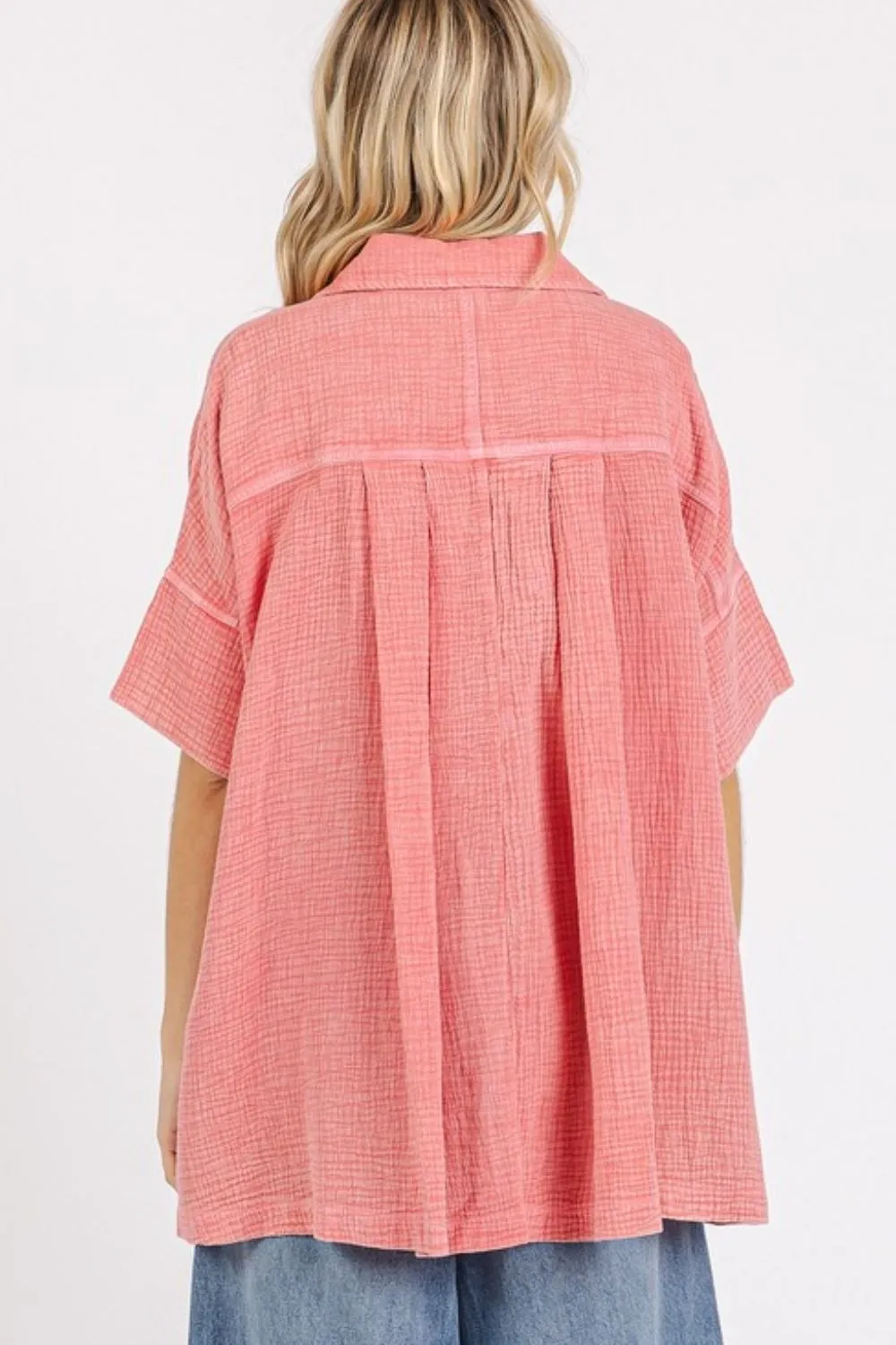 Mineral Wash Gauze Oversized Short Sleeve Shirt, image 2