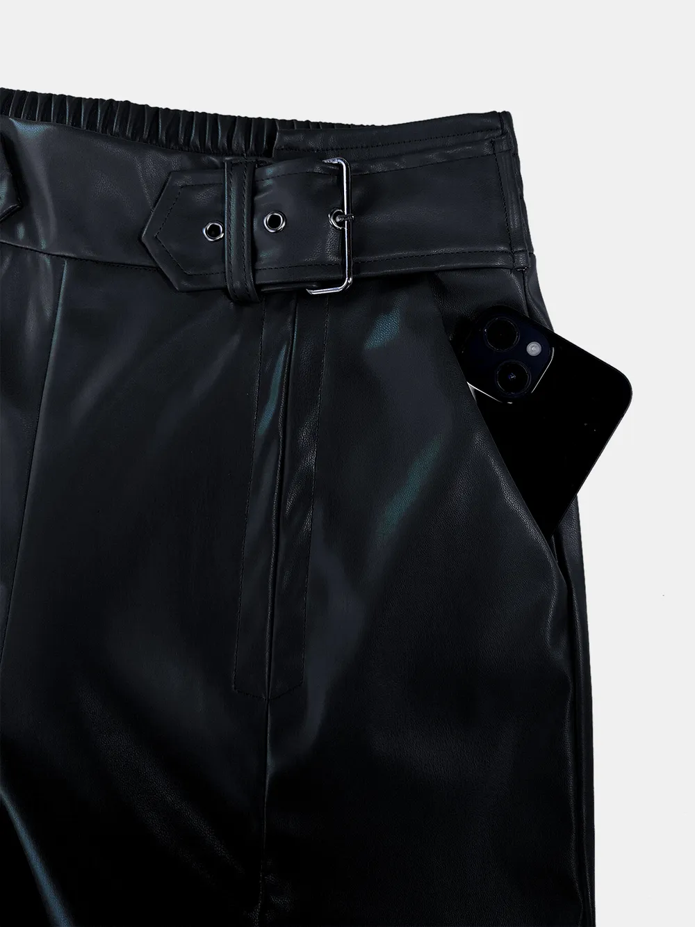 Half Elastic Waist Wide Leg Pants, image 9