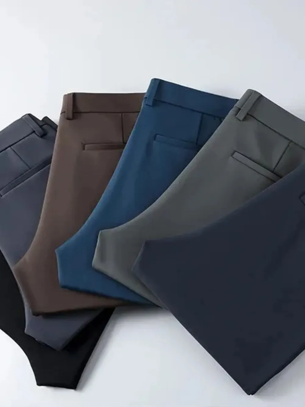 Men's Slim Fit Pants with Pockets, image 2