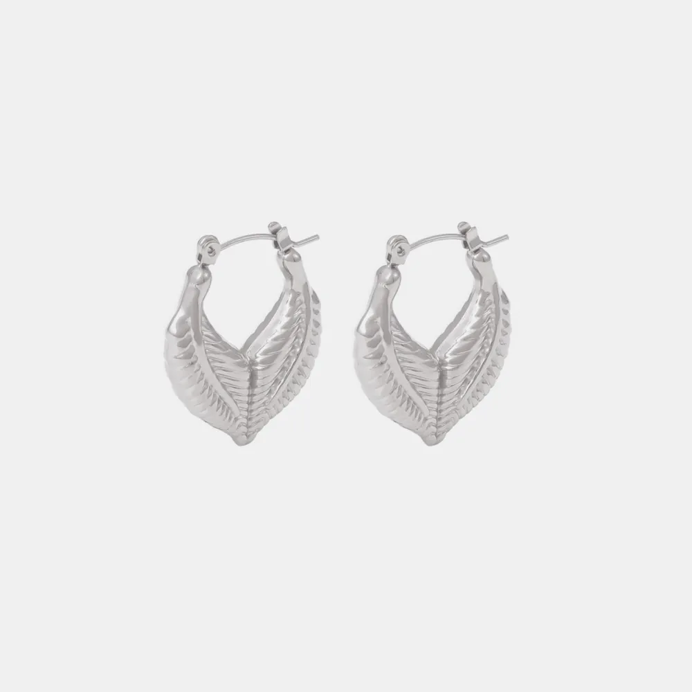 Titanium Steel Leaf Shape Earrings, image 10
