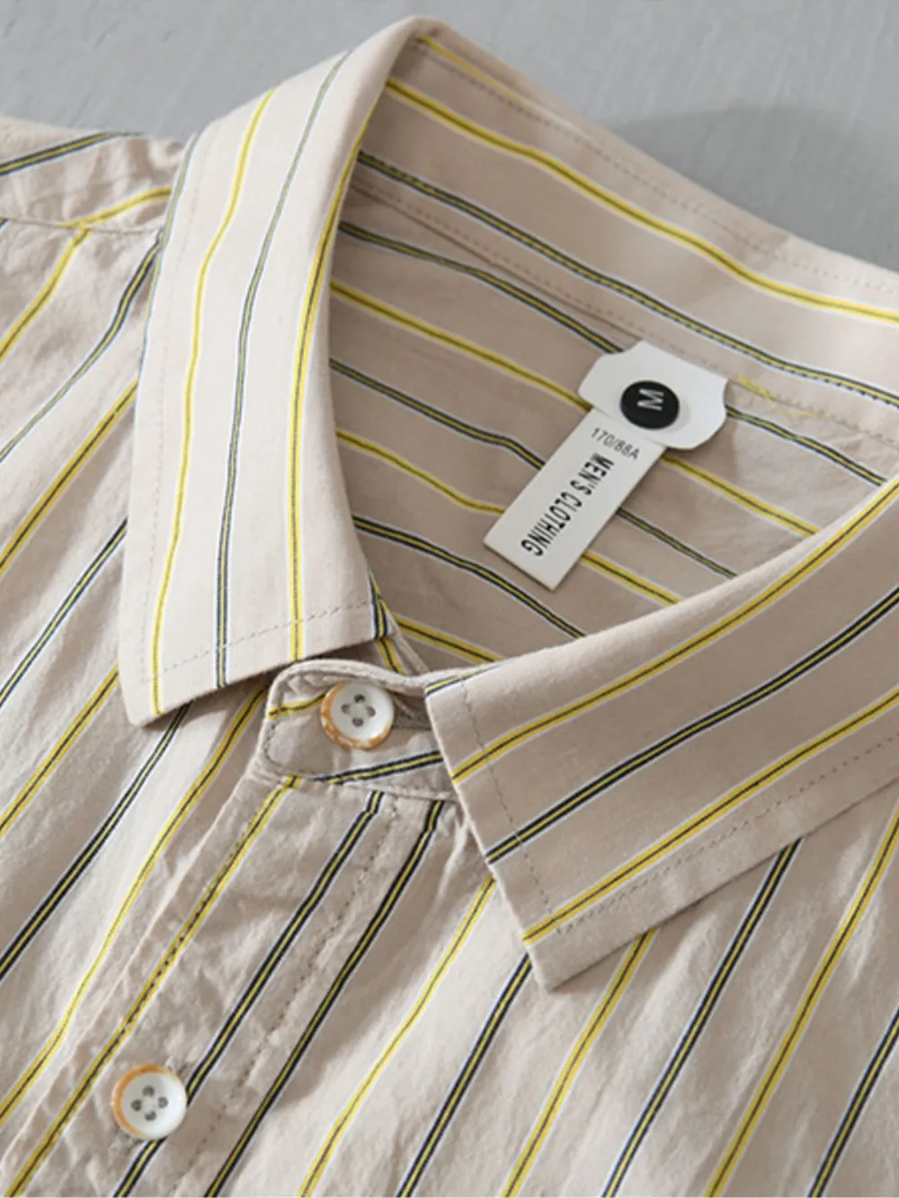 Men's Plus Size Classic Striped Button-Down Shirt, image 8