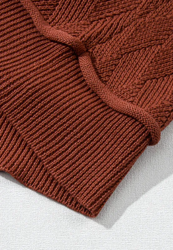 Diamond Round Neck Dropped Shoulder Sweater, image 6