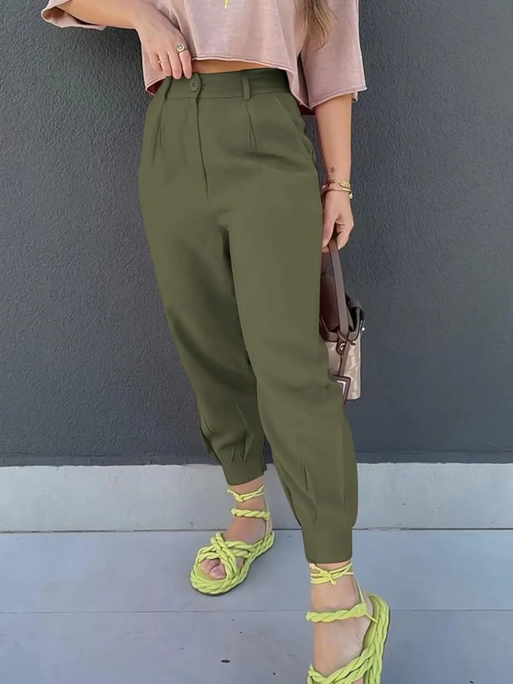 High Waist Cropped Pants, image 13