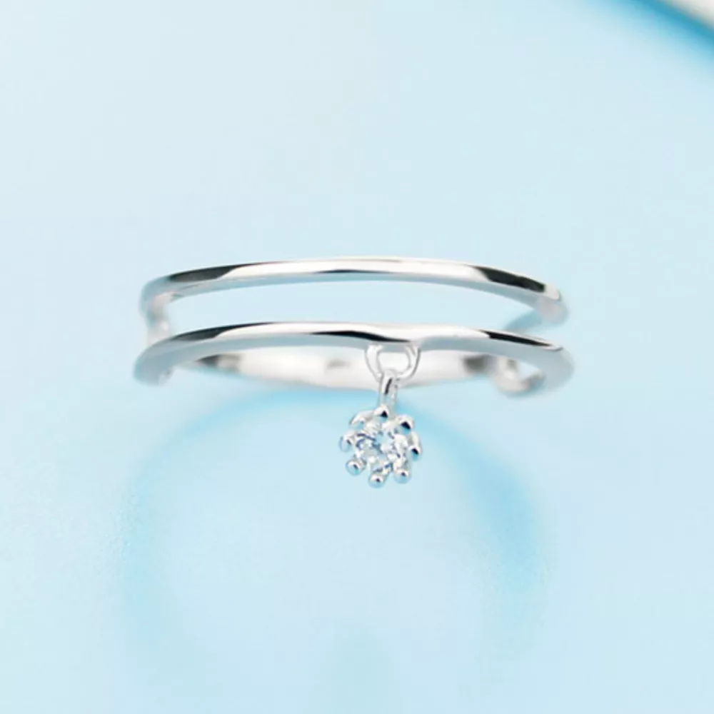 925 Sterling Silver Double Layered Ring, image 3