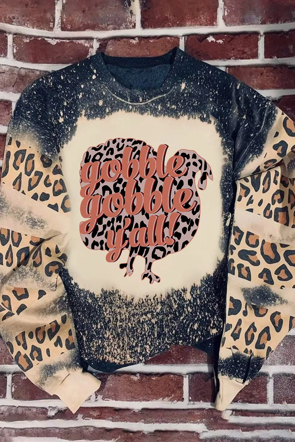 Leopard Round Neck Long Sleeve Sweatshirt, image 3