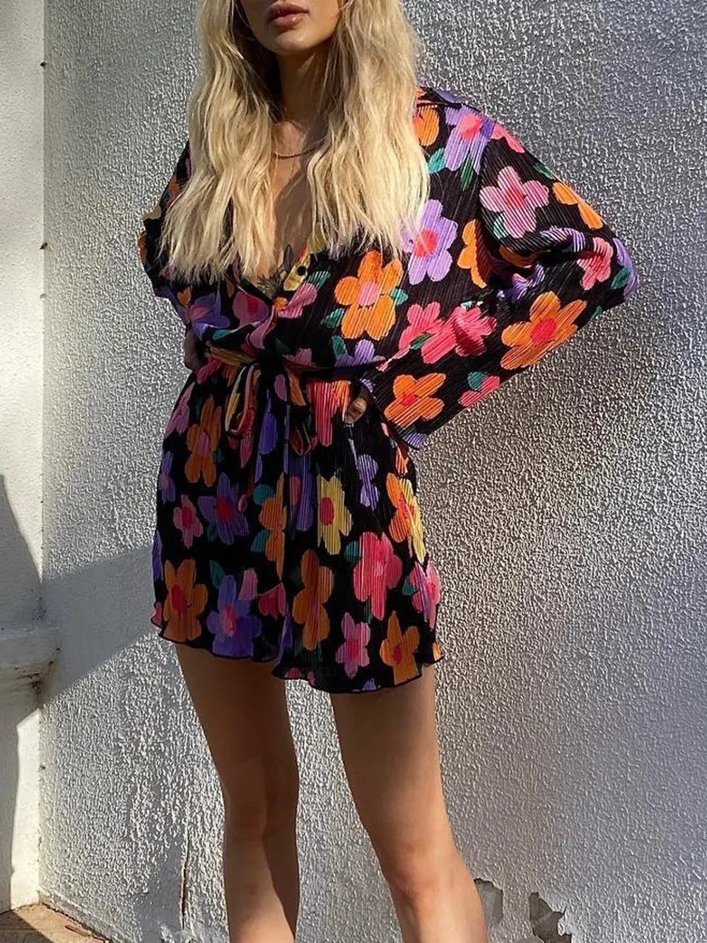 Tied Button Up Long Sleeve Dress, image 21