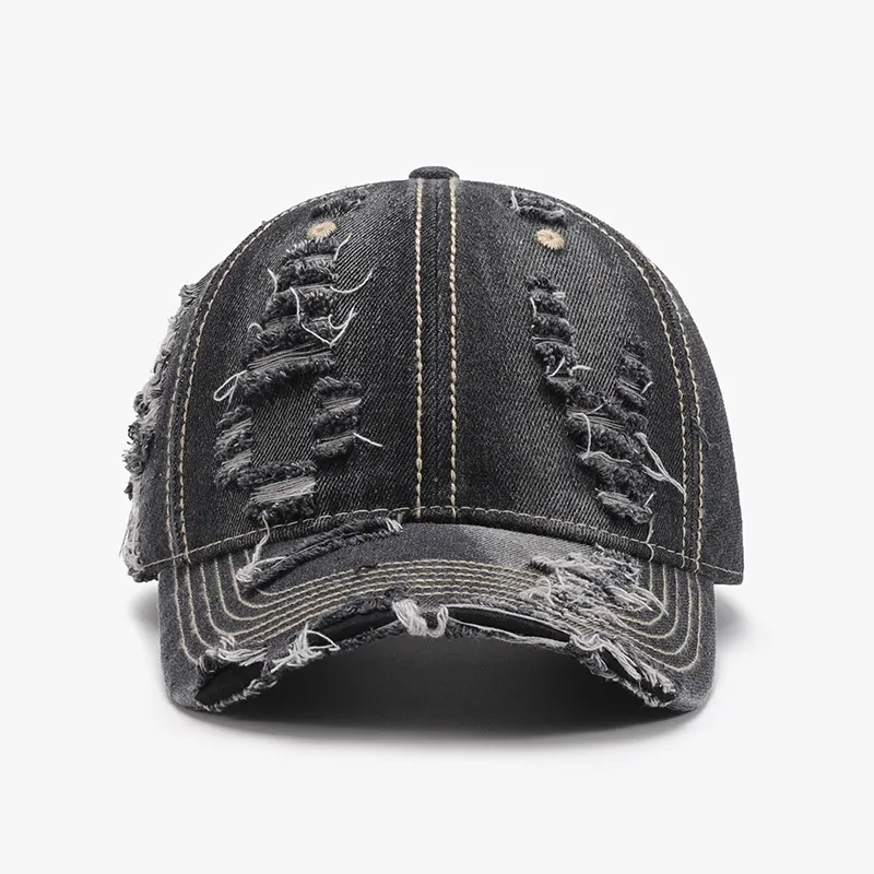 Distressed Adjustable Cotton Baseball Cap, image 5