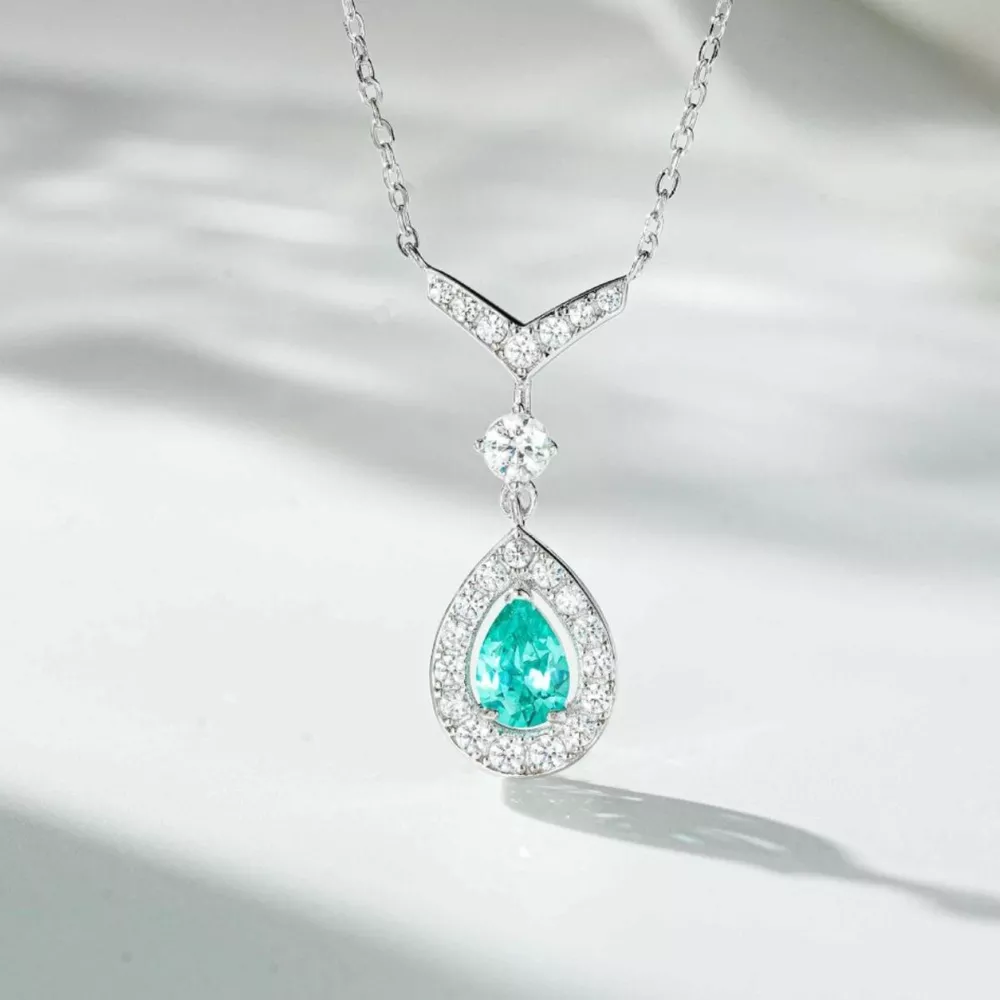 925 Sterling Silver Teardrop Pendant Necklace, image 3