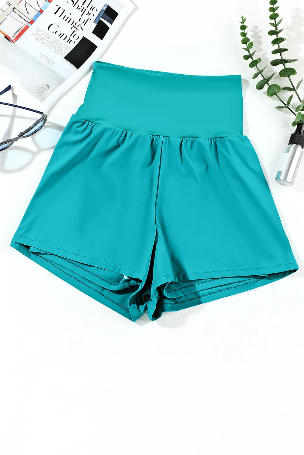 Pocketed High Waist Swim Shorts, image 11