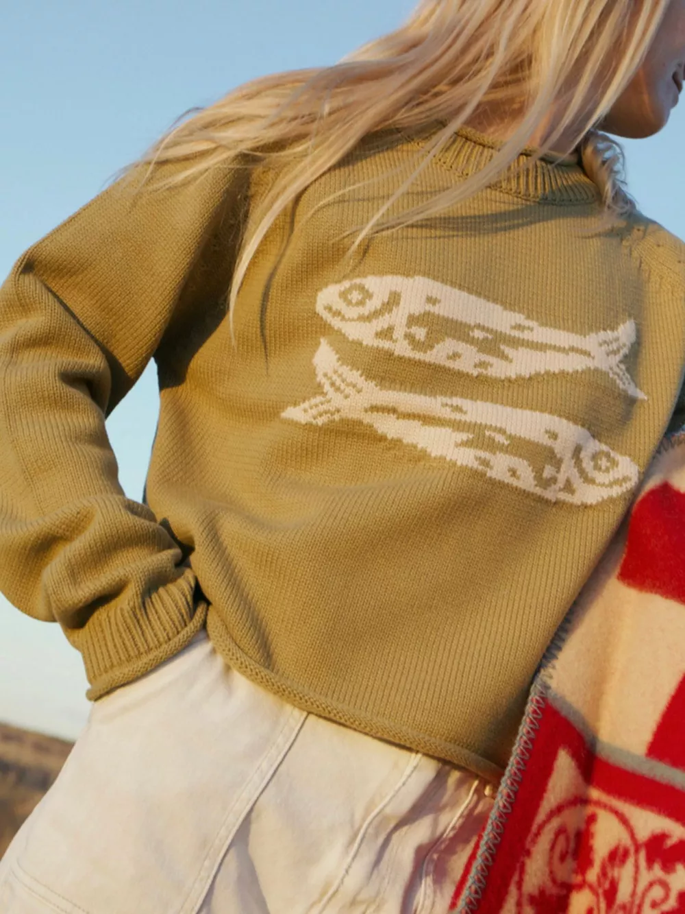 Fish Pattern Crew Neck Sweater, image 10