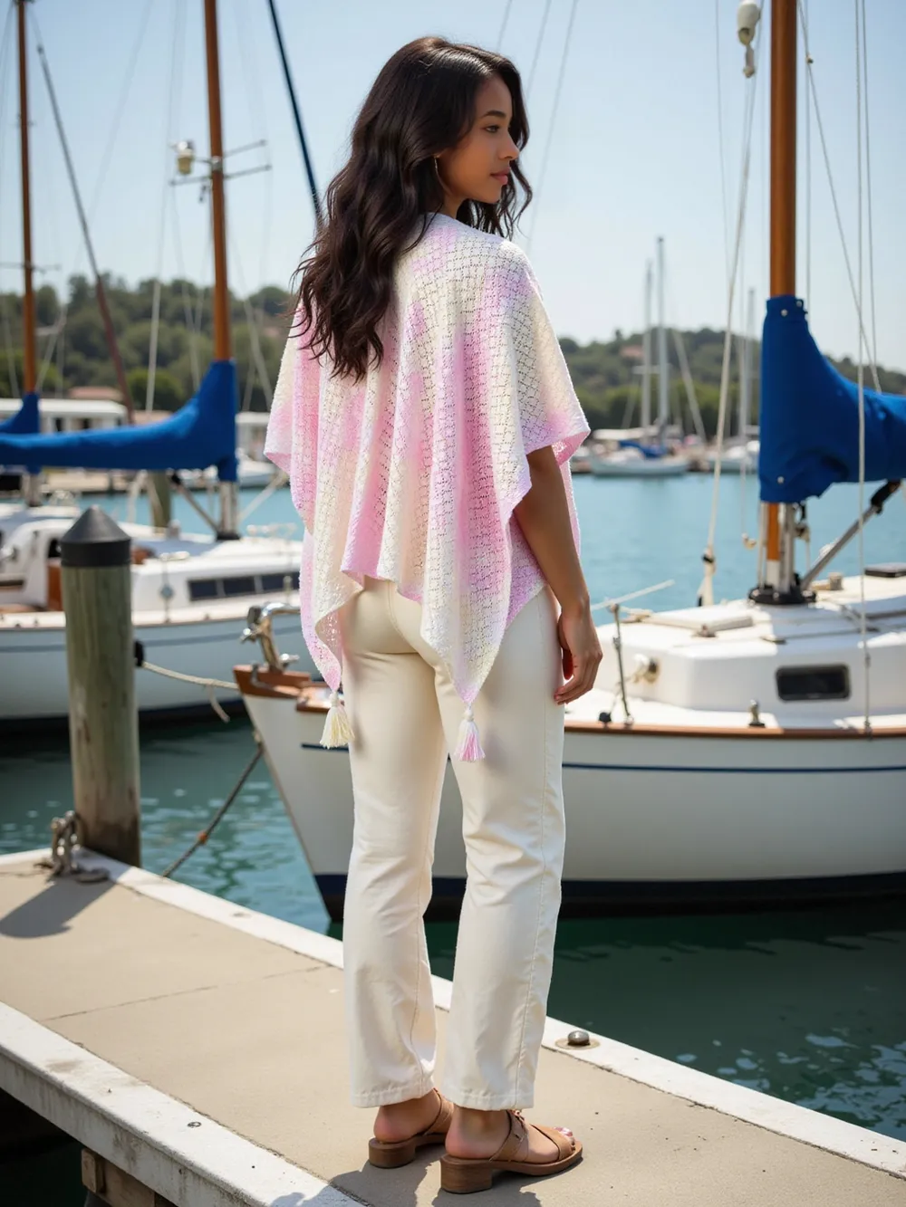 Openwork Tassel Gradient Knit Cover Up, image 15