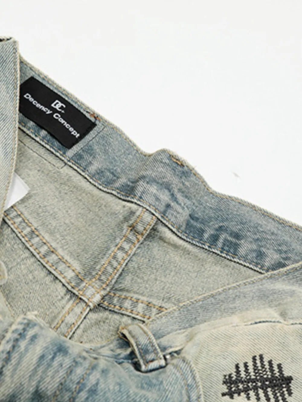 Men's Vintage Distressed Wide Leg Jeans, image 7