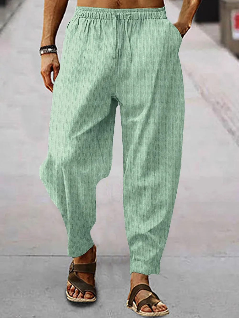 Men's Full Size Drawstring Pants with Pockets Plus Size, image 6