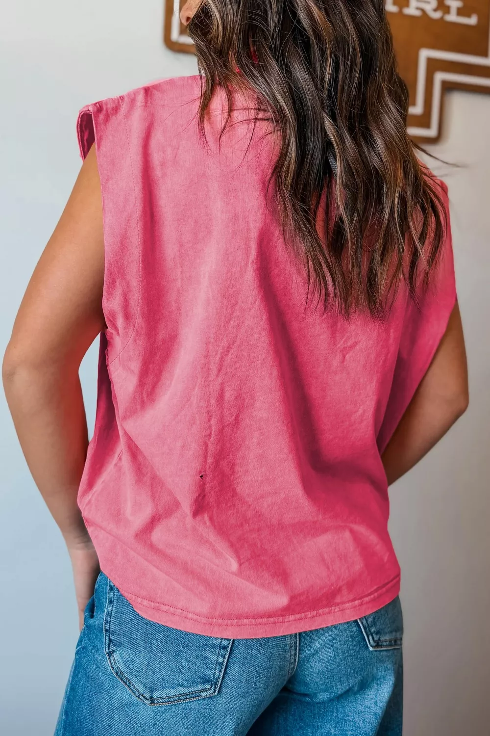 Washed Wild West Whiskey Print Sleeveless Muscle Top, image 3