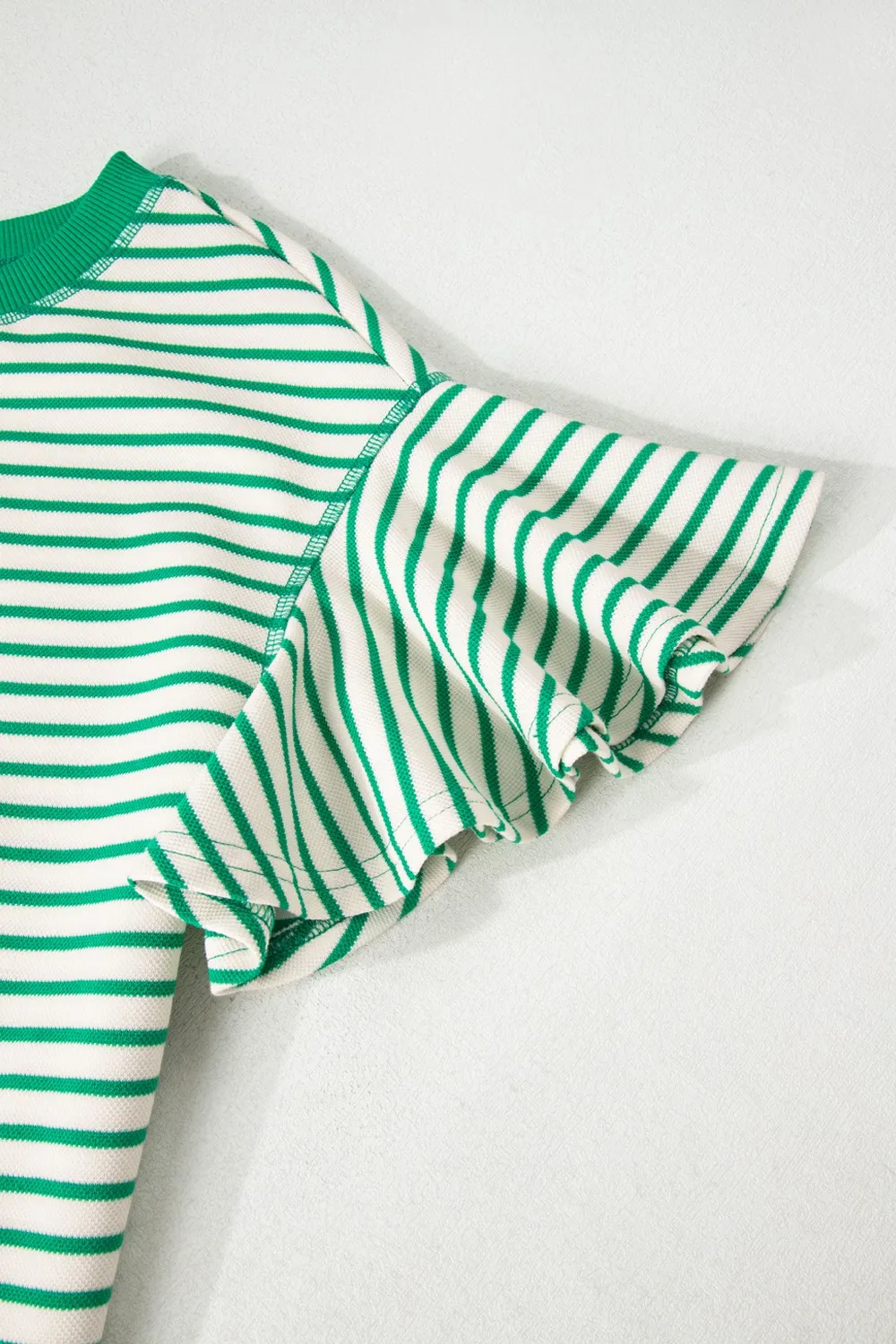 Striped Flounce Sleeve Casual Blouse, image 15