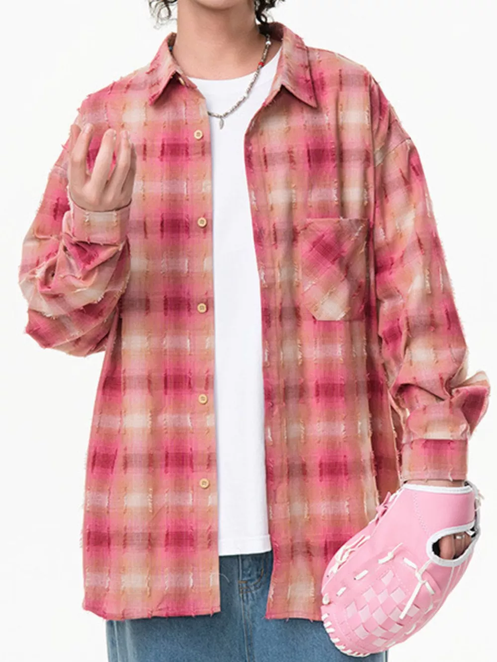 Men's Plus Size Plaid Button Up Long Sleeve Shirt, image 4