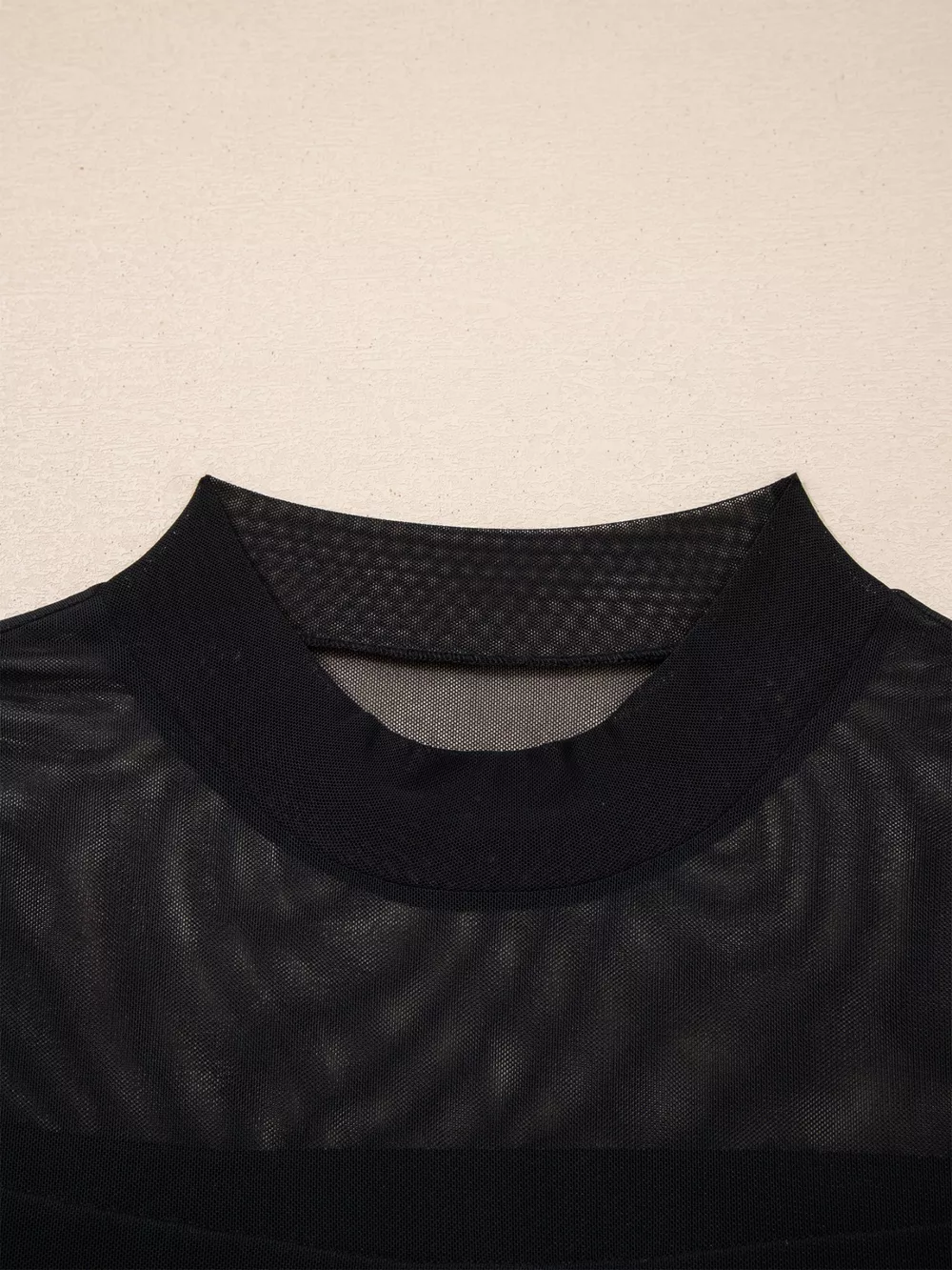 Sheer Mesh Patchwork Cap Sleeve T Shirt, image 6
