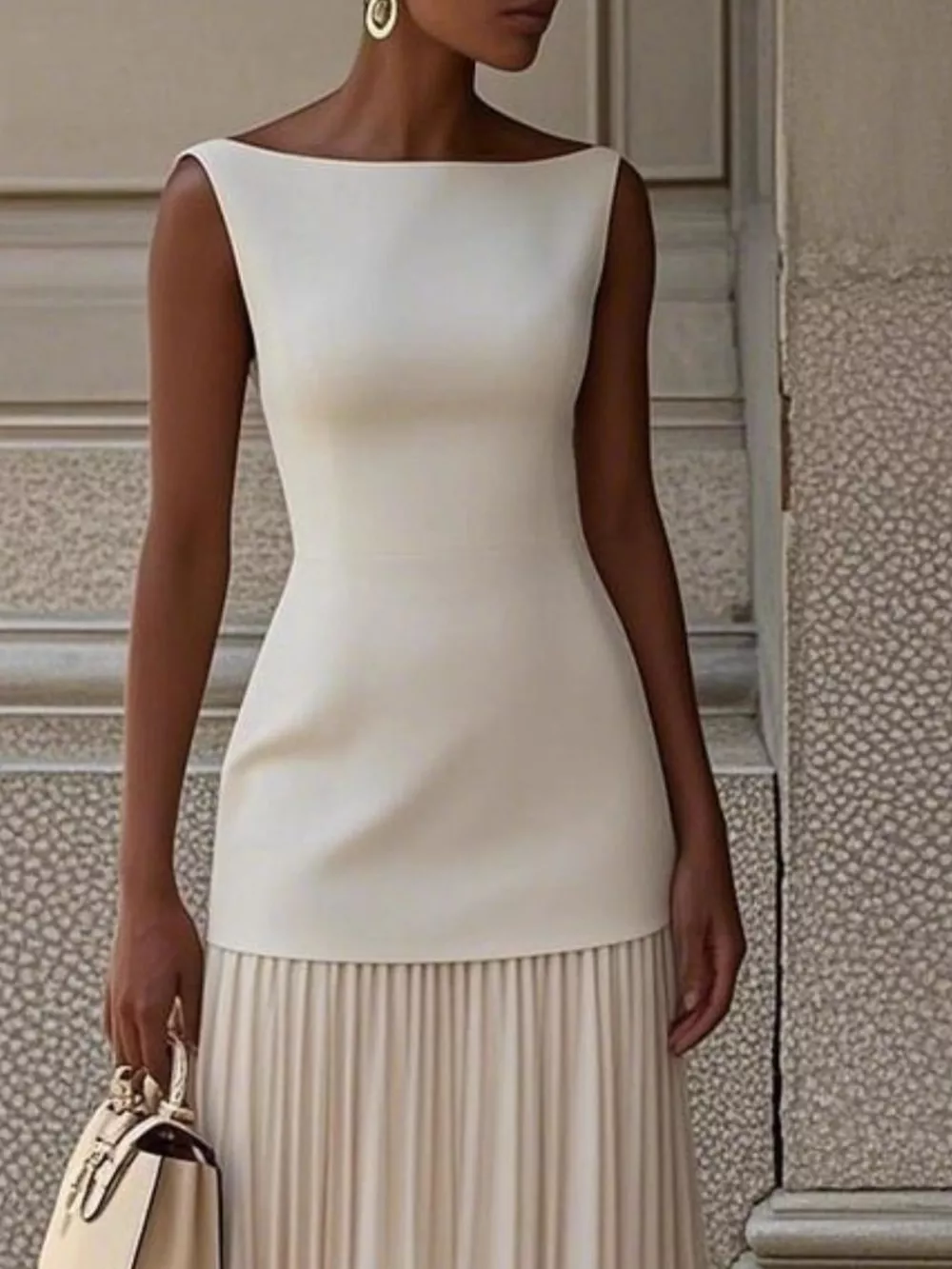 Sleeveless Pleated Maxi Dress, image 5