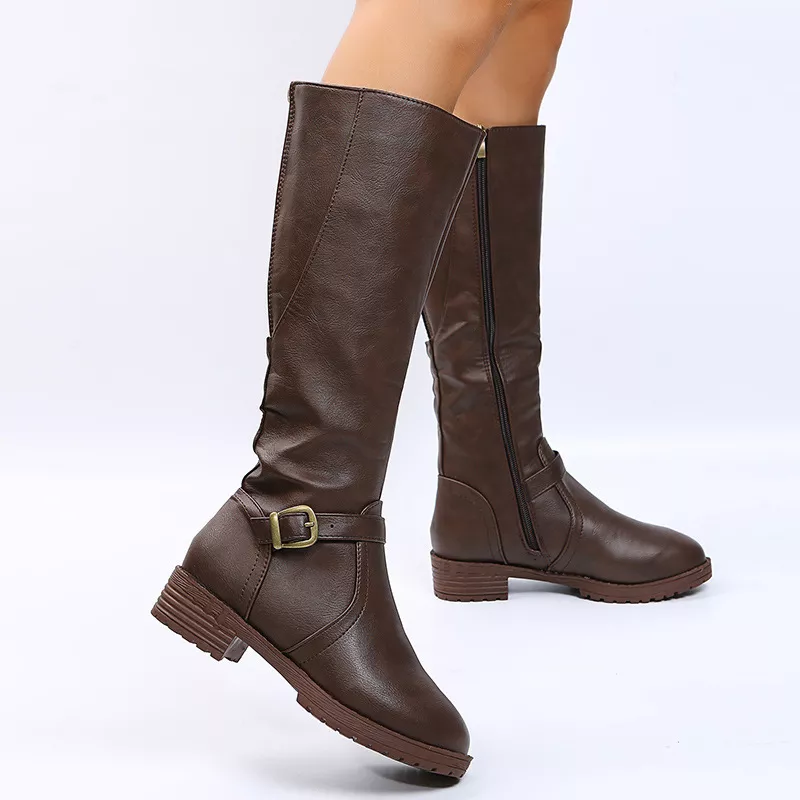 Round Toe Block Heels Boots, image 9