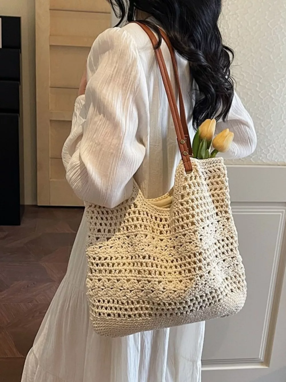 Crochet Knitted Shoulder Bag, image 7