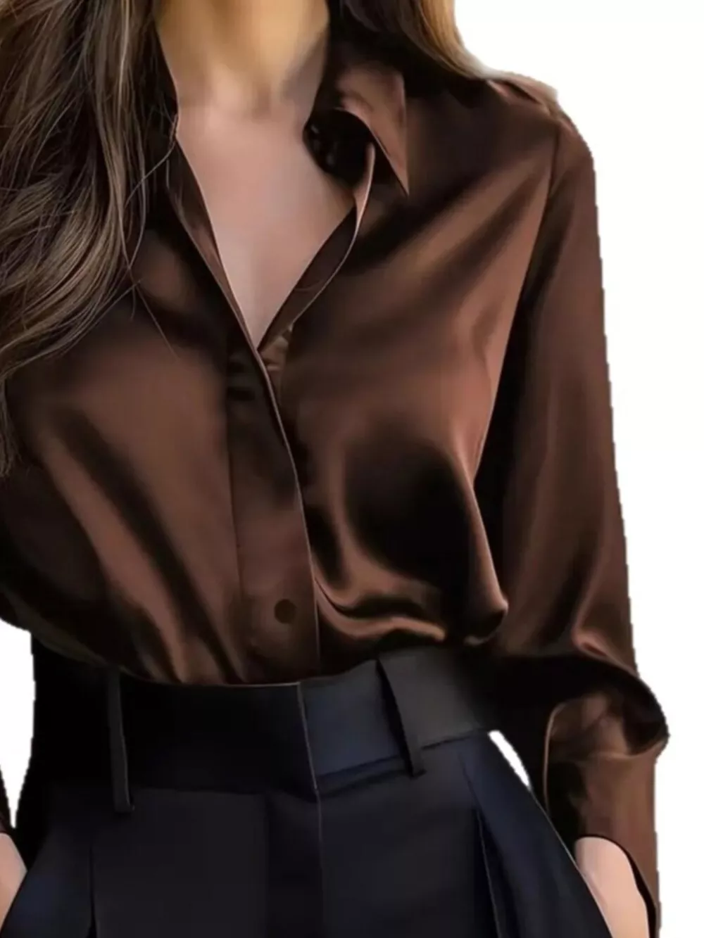 Button Down Collared Neck Long Sleeve Shirt, image 4