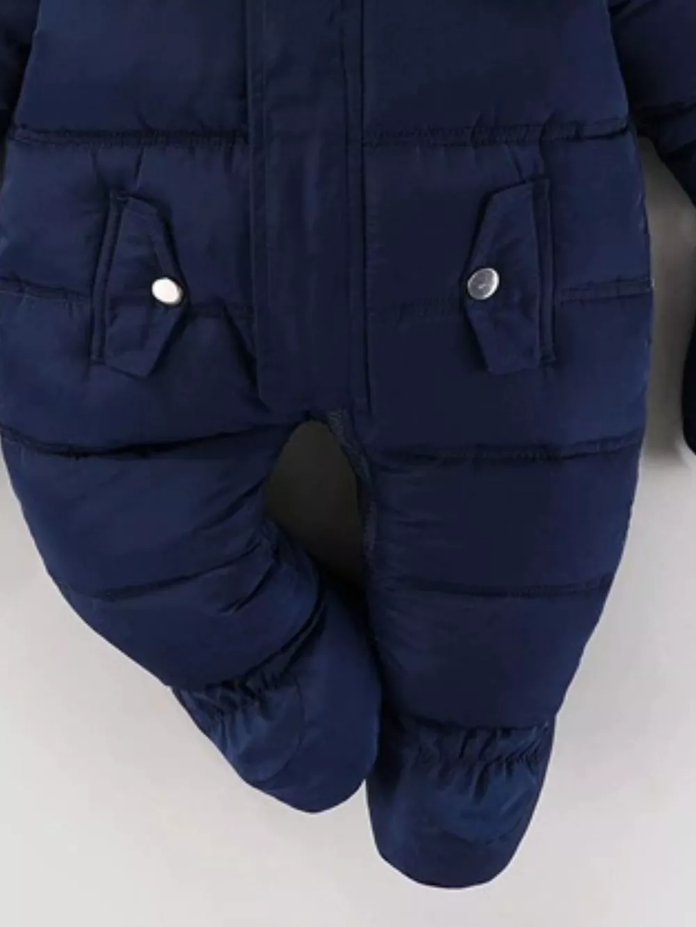 Children's Warm Padded One-Piece Snowsuit with Fur Hood, image 21