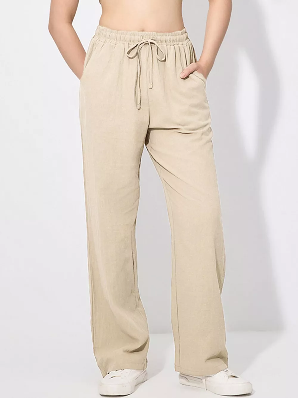 Drawstring Wide Leg Pants, image 5