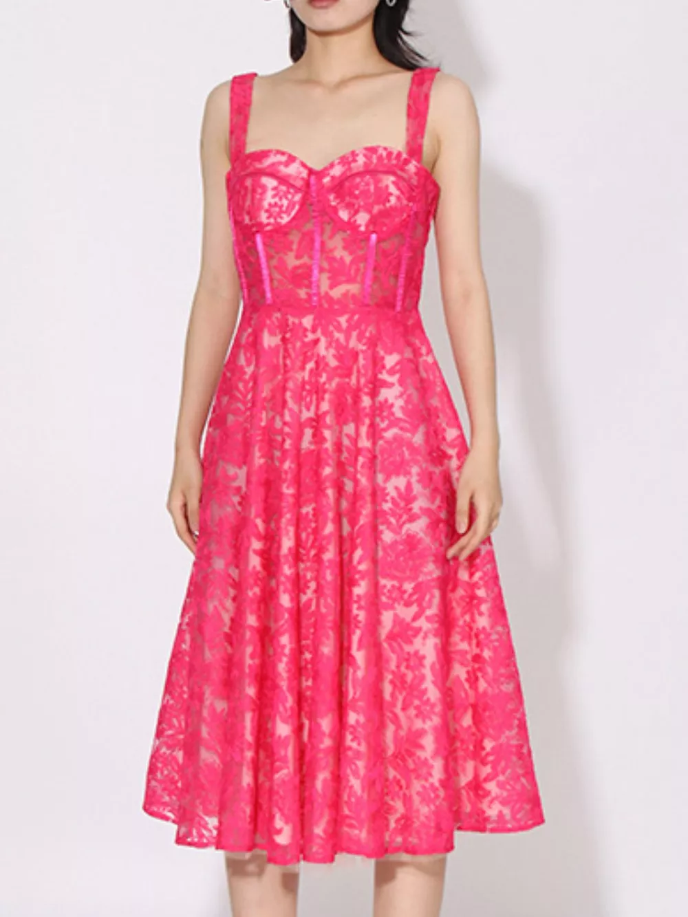 Lace Sweetheart Neck Cami Dress