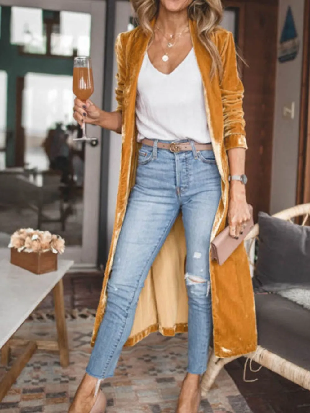 Open Front Long Sleeve Coat, image 20
