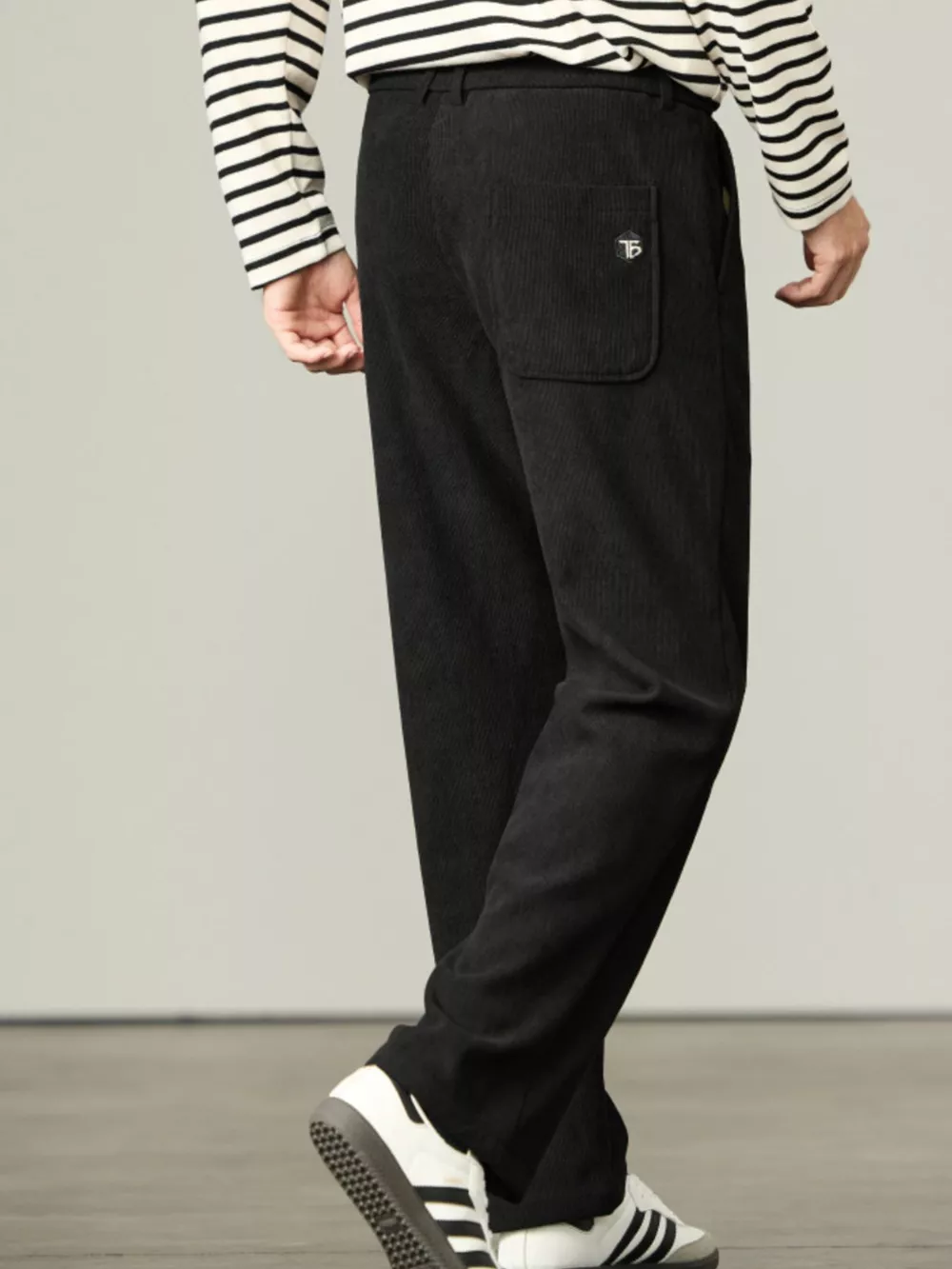 Men's Plus Size Casual Corduroy Drawstring Pants, image 7