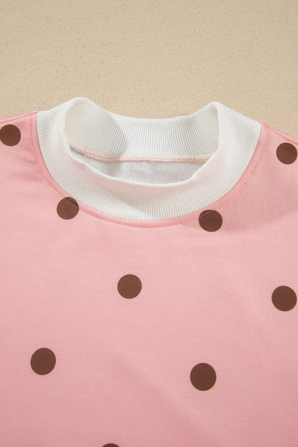 Polka Dot Long Sleeve Sweatshirt and Shorts Lounge Set, image 5