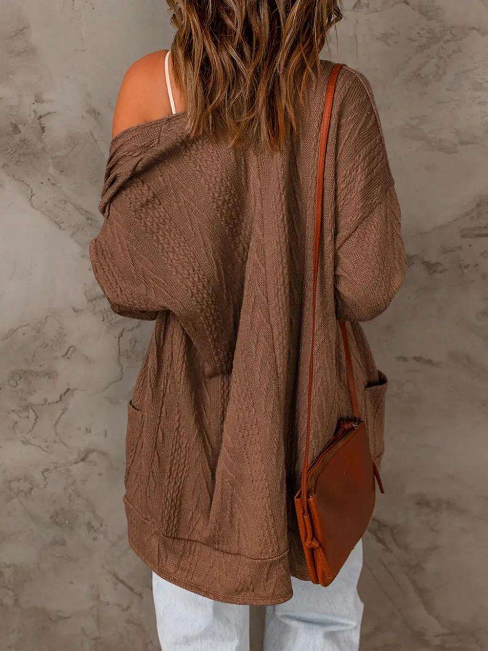 Pocketed Open Front Long Sleeve Cardigan, image 2