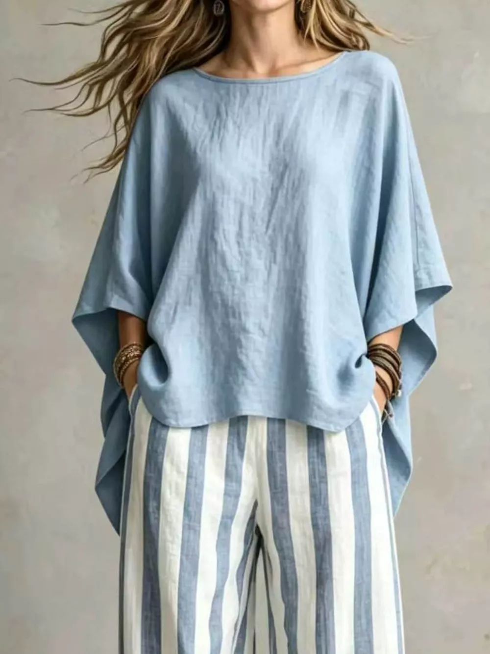 Full Size Solid Color Top and Pants Set Plus Size, image 14