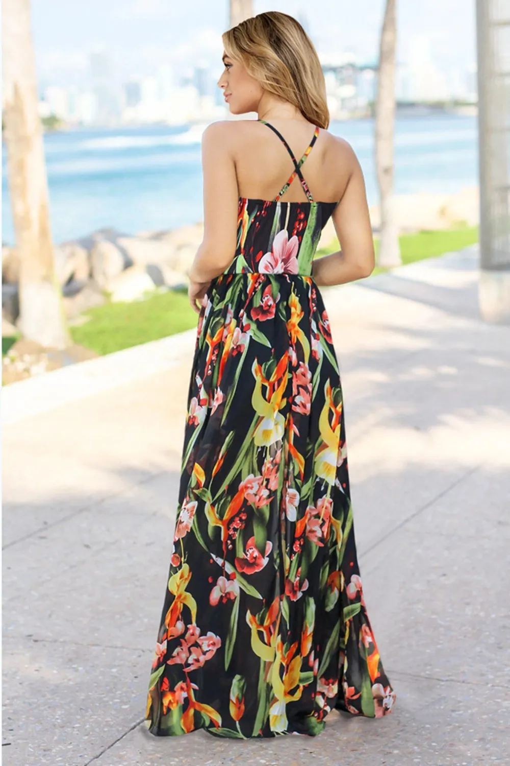 Crisscross Printed Surplice Cami Dress, image 19