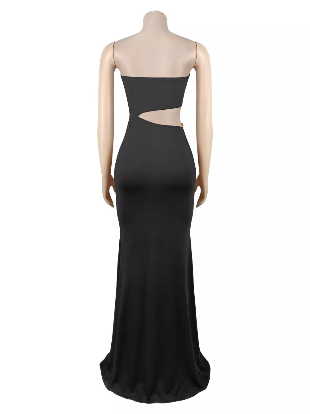 Strapless Cut-out Maxi Dress with Ruched Detail, image 9