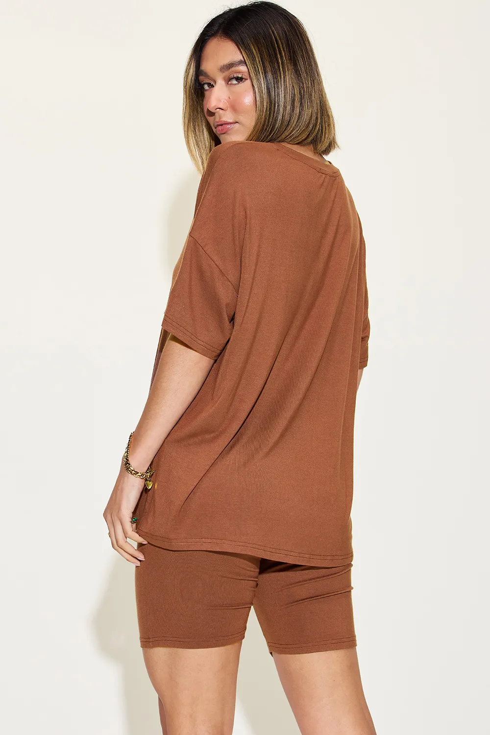 Full Size V-Neck Drop Shoulder T-Shirt and Shorts Set, image 18