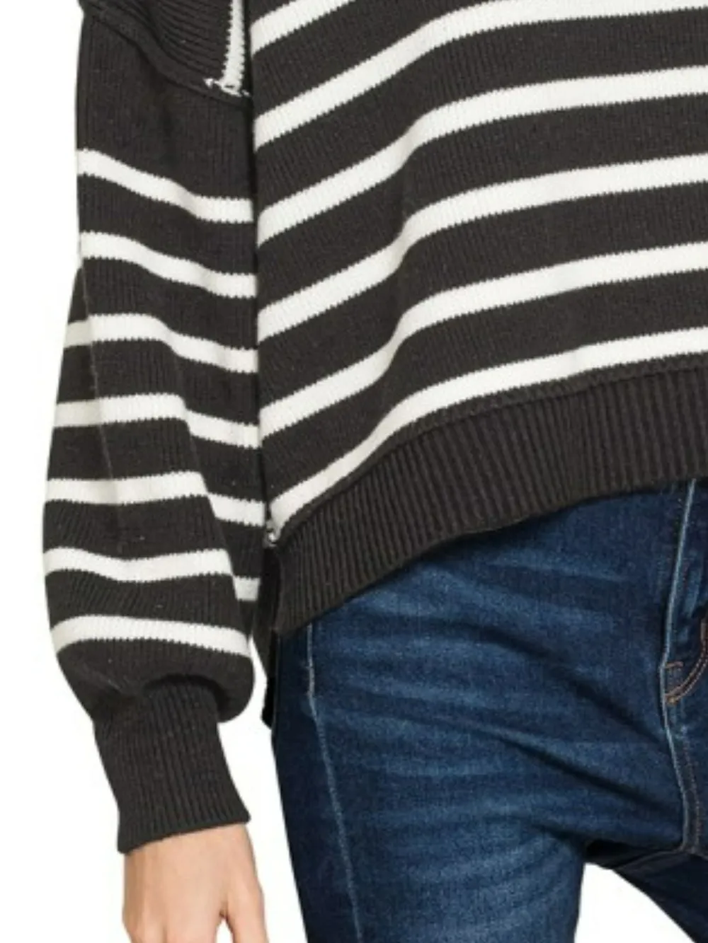 Exposed Seam Striped Oversized Sweater, image 2