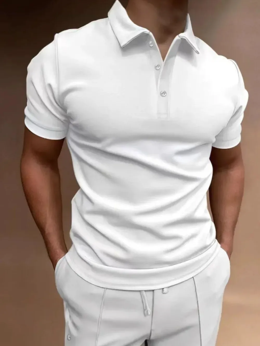 Men's Full Size Basic Style Collared Neck Short Sleeve Polo Plus Size, image 2
